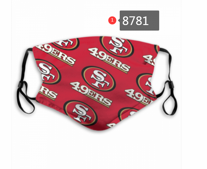 2020 San Francisco 49ers  #2 Dust mask with filter->nfl dust mask->Sports Accessory